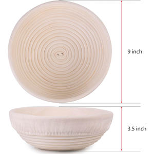 Cesta de Fermentación de Pan Redonda de Ratán de 9 Pulgadas para Kit de Masa Madre con Cuchilla para Pan - Product Image 3
