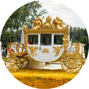 Carroza Eléctrica Motorizada Vintage de Acero, Estilo Maratón, Escultura Antigua de Carruaje Tirado por Caballos, Lujo para Bodas y Atracciones Turísticas - Product Image 6