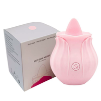 Hochwertiger Zungen-Rosen-Vibrator zum Günstigen Preis, Brustwarzen- und Klitoris-Stimulation, Realistischer Zungen-Leck-Vibrator in Blumenform für Frauen