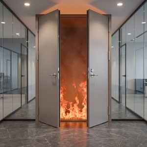 <span class=keywords><strong>Porte</strong></span> en acier ignifuge à panneaux épaissis, durable et facile à installer pour les immeubles de bureaux et divers projets d'ingénierie. - Product Image 3