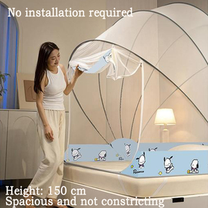 Dormitorio 360 °   <span class=keywords><strong>Mosquitera</strong></span> Plegable con Marco de Soporte de Siete Hilos de Cobertura Total, Espacio Ampliado, Puerta con Cremallera sin Instalación - Product Image 2