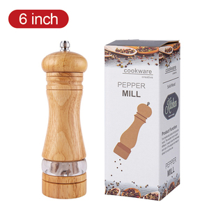 Molinillo Manual de Sal y <span class=keywords><strong>Pimienta</strong></span> de 6 Pulgadas, Molinillo de Sal y <span class=keywords><strong>Pimienta</strong></span> de Madera con Grosor de Molienda Ajustable - Product Image 6