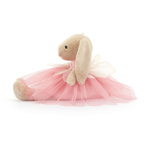 Peluche Lapin Féérique JC, Lapin en Peluche Doux Beige en Tutu de Ballet Rose avec Ailes Pailletées, Cadeau pour Bébé Fille - Product Image 4