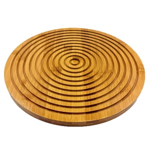 Tapis isolant thermique en bambou, rond, couleur unie, pour la protection des ustensiles de cuisine - Product Image 2