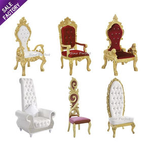 Hot Sale Luxury Royal Queen King Throne <b>Chair</b> Rental Bride and Groom <b>Chair</b> for Wedding Golden king Throne <b>Chair</b> - Product Image 5