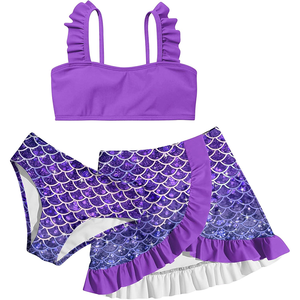 Traje de Baño para Niña, Diseños Personalizados, Hermoso Traje de Baño de 3 Piezas para Niña, Venta al por Mayor de Fábrica, Traje de Baño de Alta Calidad, Bikini para Niñas - Product Image 4