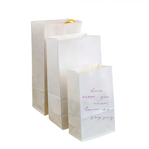 Bread Cookies, Doughnuts, Croissant, Pancake Roll Stickers Oil-proof White Paper Bags , Restaurant <b>Customers</b> Like Them - Product Image 2