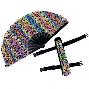 พัดพับสะท้อนแสง ลายดาวโฮโลแกรม พร้อมที่วางพัด มีสินค้าในสต็อก - Product Image 2