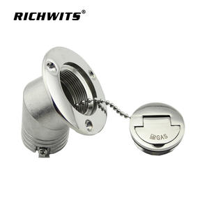 RICHWITS Bouchon de remplissage de carburant articulé en acier inoxydable 316 pour yacht, réservoir d'huile, bouchon de réservoir de carburant et d'eau courbé - Product Image 2