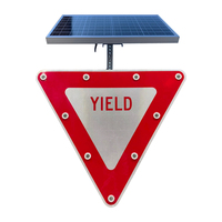 Panneau de signalisation routière à LED solaire de 28 pouces, clignotant, haute visibilité, réfléchissant, en aluminium, pour passage de voies