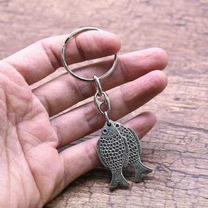 Pisces Keychain Zinc Alloy Antique Silver Portable <b>Keyring</b> Jewelry Gift Souvenir - Product Image 4