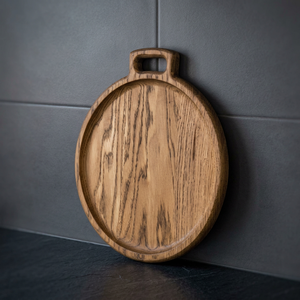 Bandeja Redonda de Madera para Servir, Diseño Minimalista Hecho a Mano, Vajilla con Patrón Sólido, Decoración de Cocina, Decoración de Mesa, Utensilios de Cocina - Product Image 1