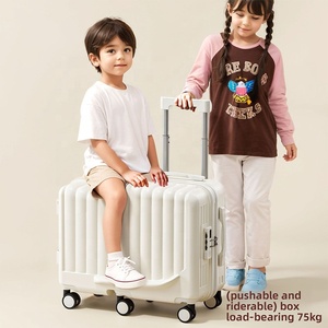 Valise à roulettes pour enfants avec roue universelle silencieuse et roulette pivotante Sacs de voyage pour enfants avec fonction de siège - Product Image 4