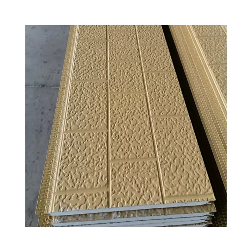Easy Install Insulated Rigid Polyurethane Foam Board 16mm 20mm PU Sandwich Panel Brick Look Exterior Wall Paneling