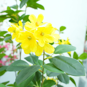 4FT gros <span class=keywords><strong>jasmin</strong></span> artificiel jaune fleur arbre avec Pot pour bureau à domicile mariage noël nouvel an décoration bonsaï plante - Product Image 5