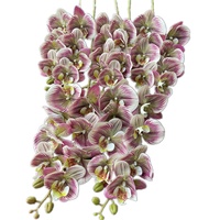 Grande orchidée Phalaenopsis artificielle à 8 têtes en latex, grande fleur papillon pour Noël et la fête des mères