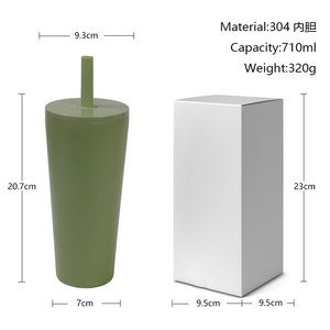 2026 Reusable Plastic Tumbler with <b>Straw</b> Wholesale Custom Logo Double Wall Matte Coffee Cup Matte Lid Cold <b>Drink</b> <b>Bottle</b> 24oz - Product Image 5