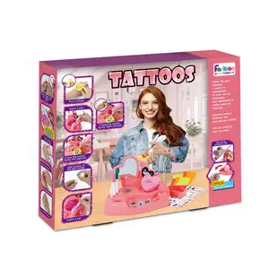 EPT Toys Diy Children Tattoo Stickers Makeup Toy Kids Cute BeautyTattoos Body Pretend Play Sticker Set For Girls