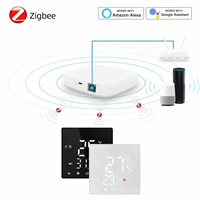 Termostato Inteligente Tuya Zigbee con Control por Voz, Operación Remota, Temporizador Programable, Calefacción por Suelo Radiante Eléctrico y de Agua