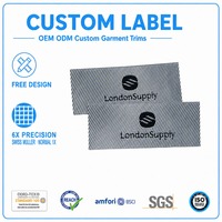 Étiquette tissée circulaire souple pour collection de chemises et polos, pour le branding et l'identification des vêtements, compatible avec les partenaires de marque