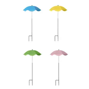 Parasol droit moderne de 64 cm en tissu nylon 190T à armatures en fer, à commande manuelle, pour jardin, <span class=keywords><strong>lit</strong></span> de jardin, plantes en pot, cour, protection solaire - Product Image 1