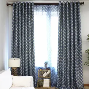 Curtains And Drapes Living Room Curtains Luxury Blackout Window Printed Blackout Polyester Fabric Curtain