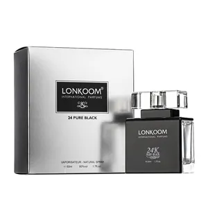 LONKOOM original perfumes for men 24K pure black men perfume 50ml eau de parfum customize private label