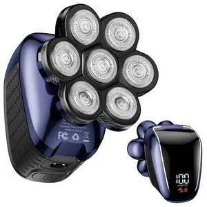 Komingdon Led Display Anti-Snuif Waterdicht Nat/Droog Heren Verzorgingsset 7d Kale Kop Usb Oplaadbare Elektrische Scheerapparaat