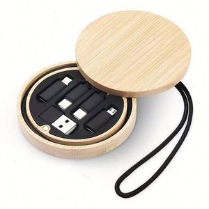 Cable de Carga Rápida USB de Bambú Natural Ecológico |   Regalo tecnológico promocional único con logotipo - Product Image 5
