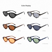 Lunettes de soleil ovales européennes pour femmes, style Y2K, petite monture, UV400, en acrylique PC