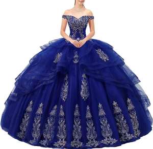 ชุดเดรสงานพรอมผ้าทูลล์ปักลูกไม้ขนาด15 16แสนหวานชุดเดรสงานพรอมผ้าบางเนื้อละเอียด2023 - Product Image 1