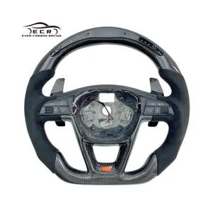 Leon MK3 LED Steering Wheel Leather Sports Carton Box Ever-carbon Carbon Fiber Racing ECR Private Custom Suede Red Seat 1pcs