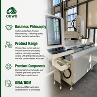 Machine CNC OUWO pour le perçage et le fraisage de profilés en aluminium avec table rotative inclinable à 180 degrés, fonction d'usinage