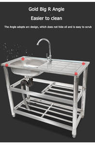 304 נירוסטה בריכת יד יחידה לשטוף כיור עם כף רגל פדלים מסחרי רב תכליתיים לכיור - Product Image 3