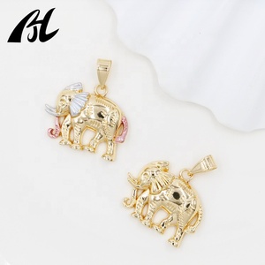H38 H39 Nuovi Arrivi Gioielli Placcati Oro Ciondolo Charm Animale Gioielli Elefante Dorato - Product Image 3