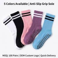 Chaussettes OEM Premium en Coton Peigné Doux Antibactériennes avec Points Antidérapants, Respirantes et Évacuant l'Humidité pour Yoga, Sport et Usage Quotidien Adulte