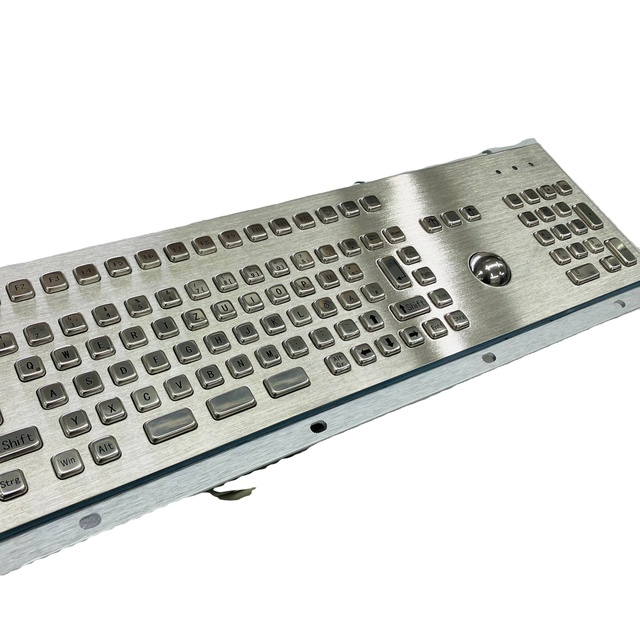 USB IP65 Metal Keyboard/pinpad/keypad with Black Faceplate Trackball/ Touchpad Accept Customization