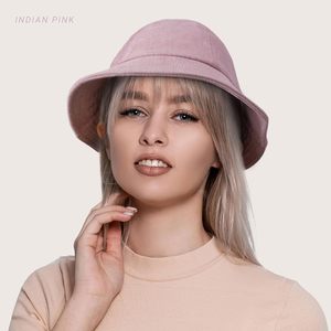 Corduroy Bucket <b>Hat</b> 100% Cotton Unisex Outdoor Spring <b>Summer</b> Sun Protection Headwear - Product Image 6