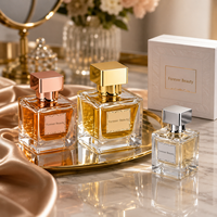 Bouteilles de parfum en verre colorées avec boîte, 30ml, 50ml, 100ml, vides, avec logo personnalisé, fourniture directe usine