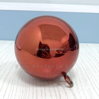 Boule de Noël rouge en acier inoxydable de 12 pouces, sur mesure, faite à la main, résistante à la rouille, imprimée UV pour la décoration de la maison, décoration de l'arbre de Noël