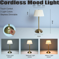 Lampe d'ambiance rechargeable par USB Senya-Pro, design minimaliste, commande tactile, tissu en tissu, lampe de table LED sans fil de luxe pour restaurant