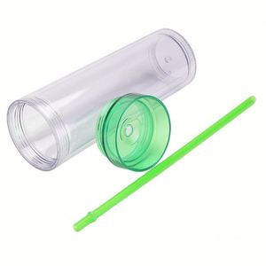 แก้วน้ำเย็นแบบมินิมอล ปี 2026  วัสดุพลาสติกสองชั้น พร้อมหลอดดูด หลายสี สำหรับฤดูร้อน - Product Image 4