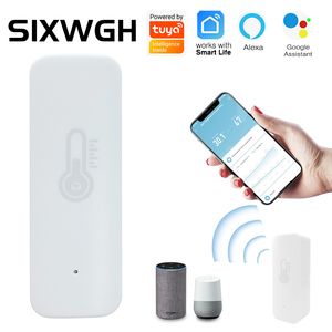 Sensor de Temperatura y Humedad WiFi y Zigbee SIXWGH, Monitor Inteligente para el Hogar, Control Remoto por Aplicación, Alerta por Voz, Compatible con <span class=keywords><strong>Alexa</strong></span>, Google Home y Tuya - Product Image 2