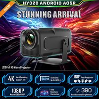 Projecteur LED portable HY320 Android 11 1080P 4K LCD Home Cinéma 300 Lumens Haut-parleurs intégrés 1 Go de RAM 8 Go de stockage Garantie 1 an
