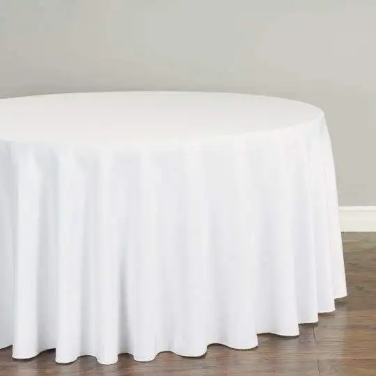 Mantel de mesa liso, ropa de mesa barata al por mayor, precio teñido liso, mantel blanco, mantel de boda redondo