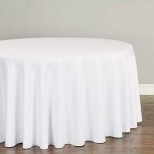 Toalha De Mesa Plana Roupa De Mesa Barato Atacado Preço Tingido Liso Pano De Mesa Branco Pano De Mesa Redondo Do Casamento