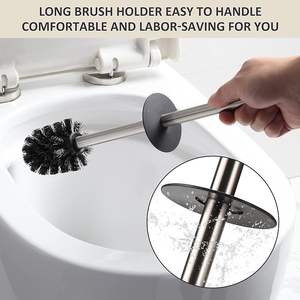 304 ensemble de porte-brosse de toilette carré en acier inoxydable nettoyant de salle de bain <span class=keywords><strong>pas</strong></span> <span class=keywords><strong>cher</strong></span> brosse de toilette toilette - Product Image 4