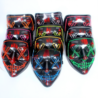 Masque de Clown Effrayant LED Personnalisé AF pour Halloween, Masque Lumineux pour Soirée Masquée, Masque de Cosplay pour Adultes, Masque Luminescent dans le Noir