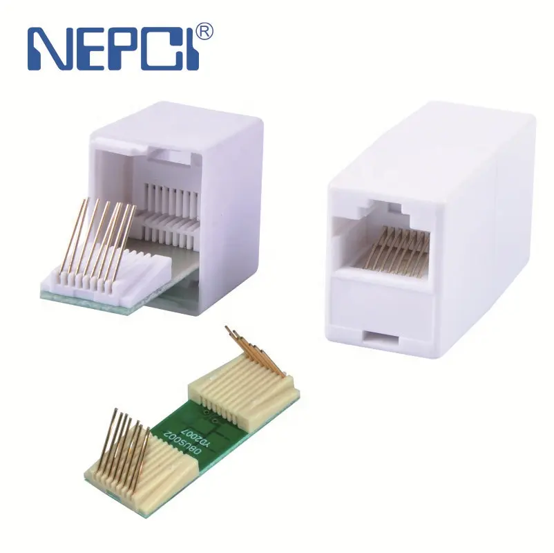 NEPCI Factory RJ45 CAT5E CAT6UTPシールドなしモジュラーインラインカプラーXJY-US-08Tストレート配線モジュラーカップリング