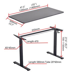 Premium <strong>Adjustable</strong> Manual Standing Desk Ergonomic Computer Desk Modern Design <strong>Low</strong> <strong>Price</strong> Home Office Commercial Office <strong>Furniture</strong> - Product Image 4